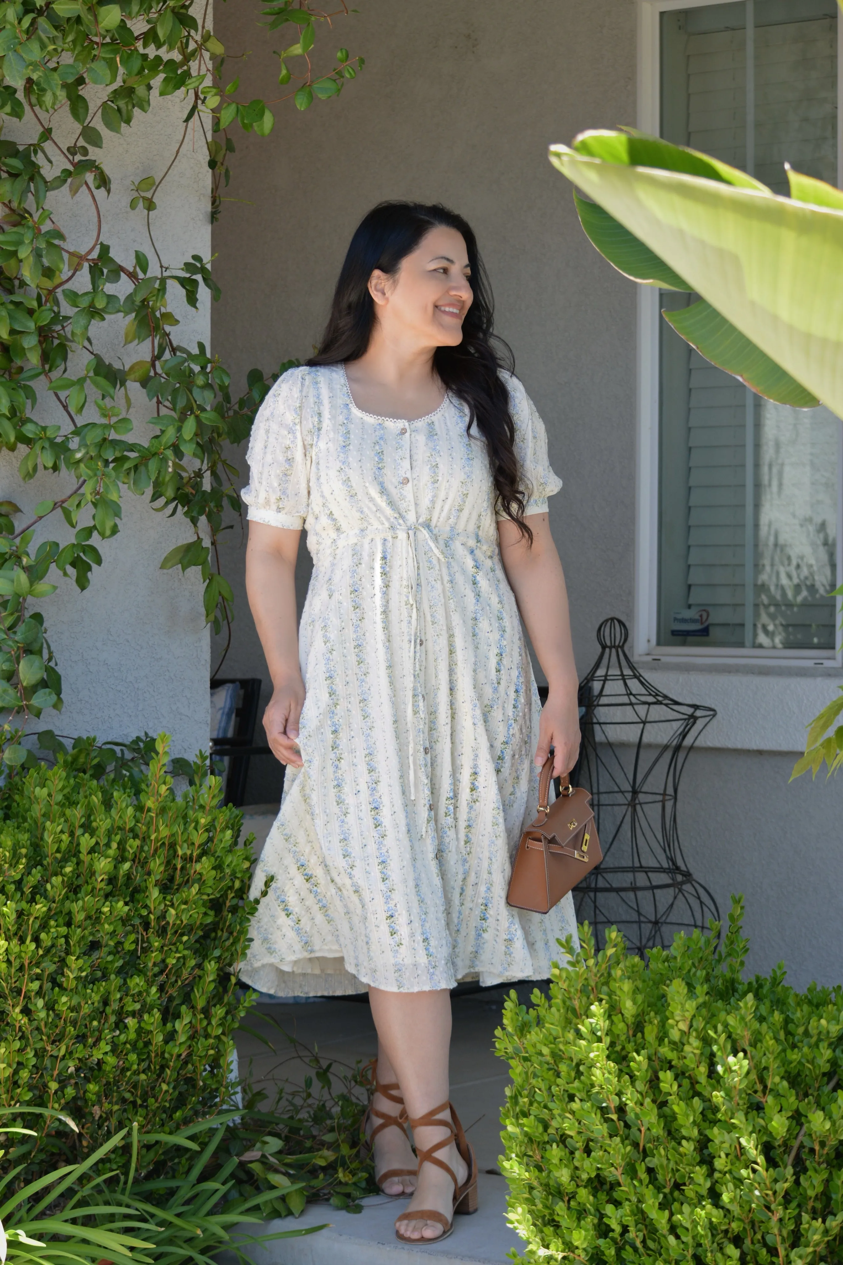 Lois Blue Floral Embroidered Dress