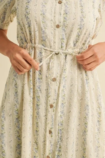 Lois Blue Floral Embroidered Dress