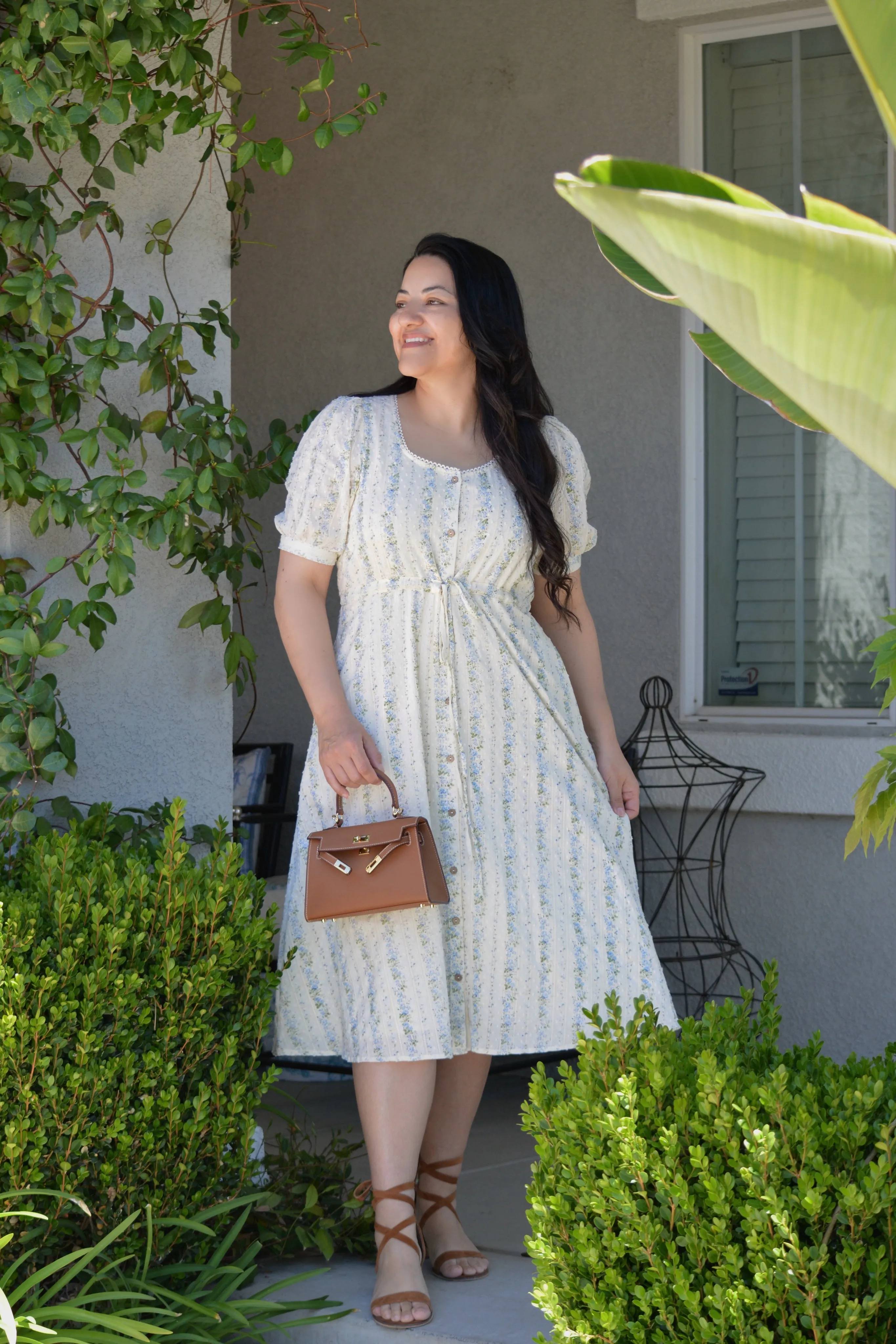 Lois Blue Floral Embroidered Dress