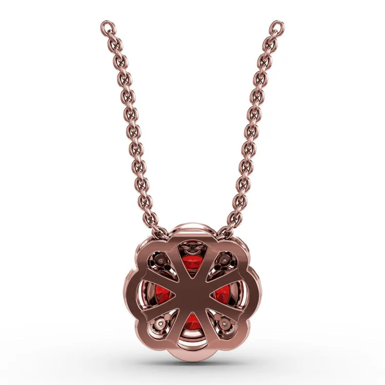 Love in Bloom Ruby and Diamond Pendant
