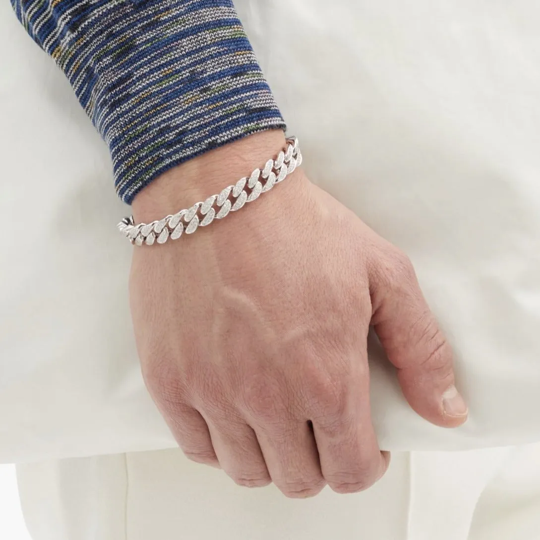MEN'S BLACK DIAMOND FLAT ESSENTIAL LINK BRACELET