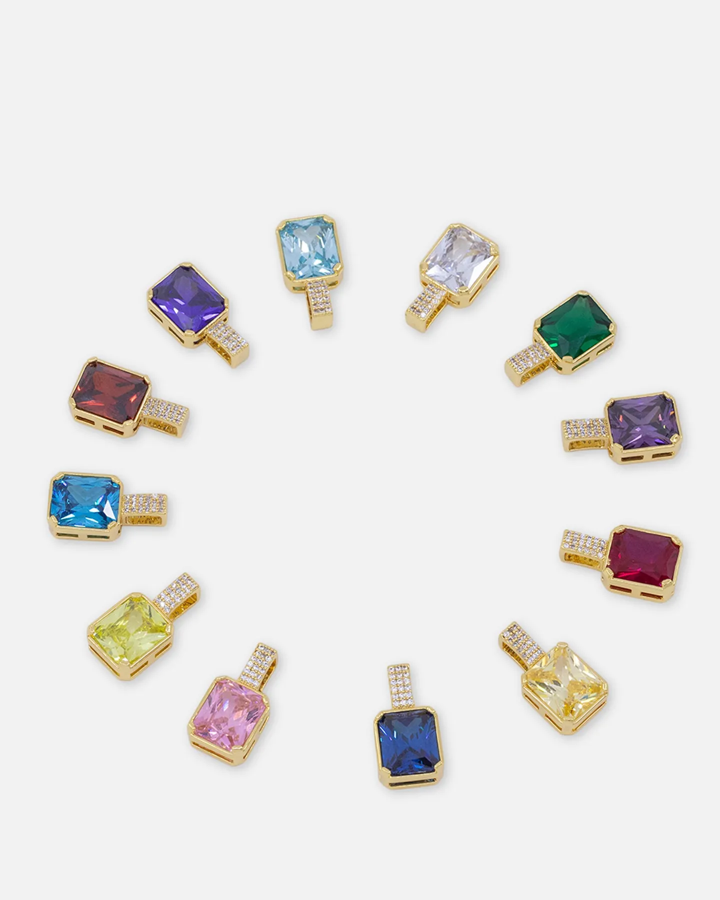 NXS Birthstone Pendant Iced Multi