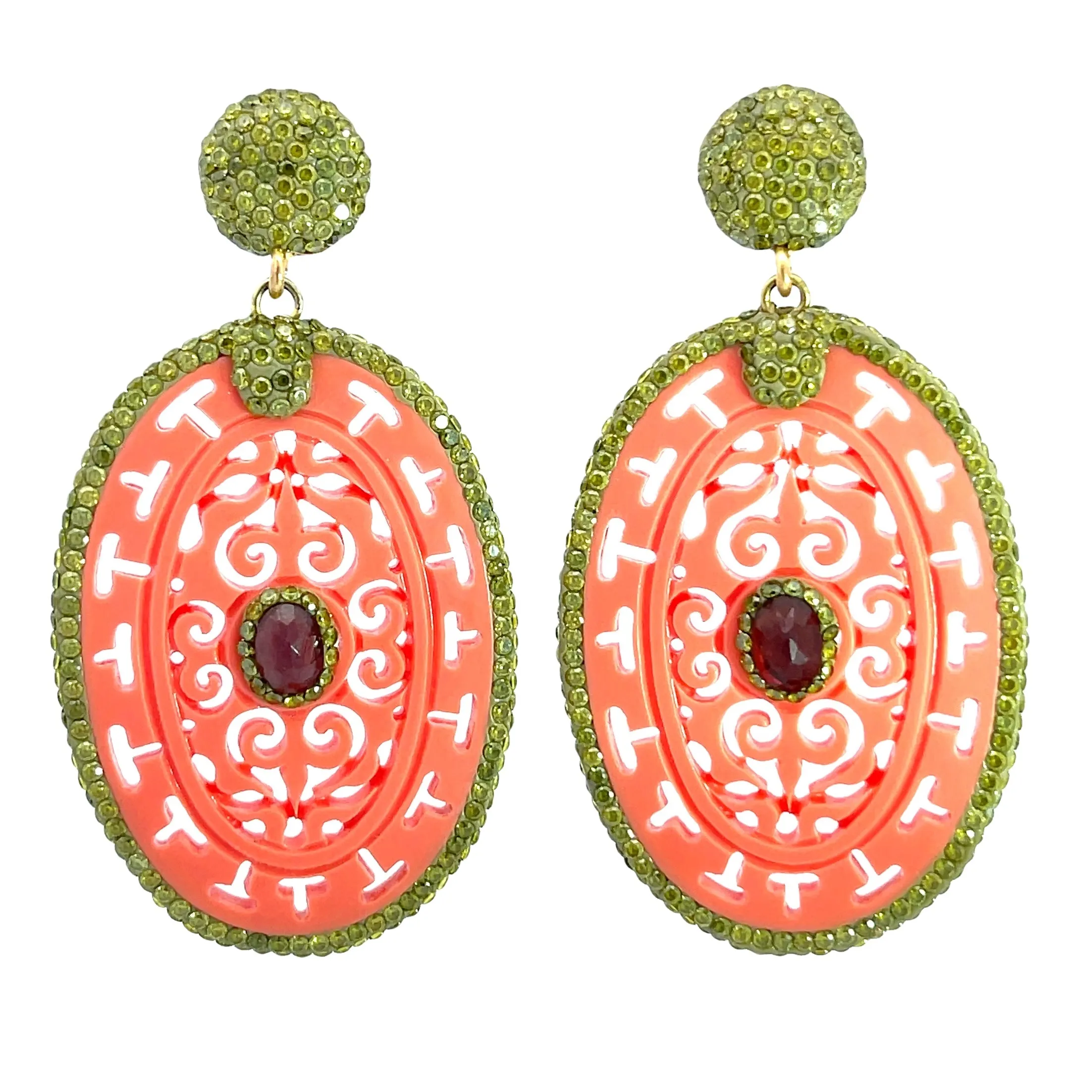 Oval Crystal 925 Sterling Silver Earrings