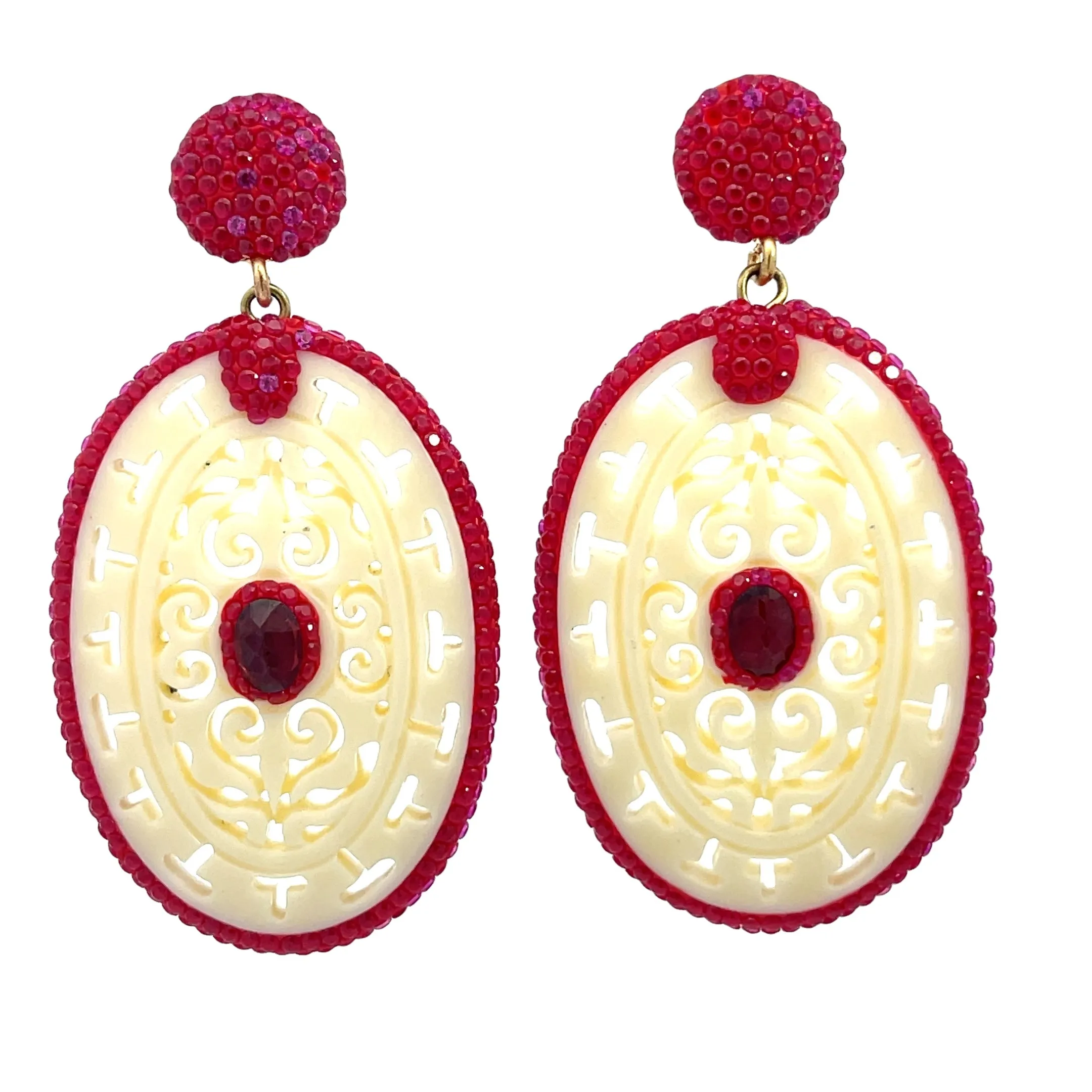 Oval Crystal 925 Sterling Silver Earrings
