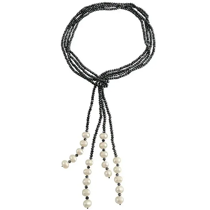 Pearl Crystal Lariat