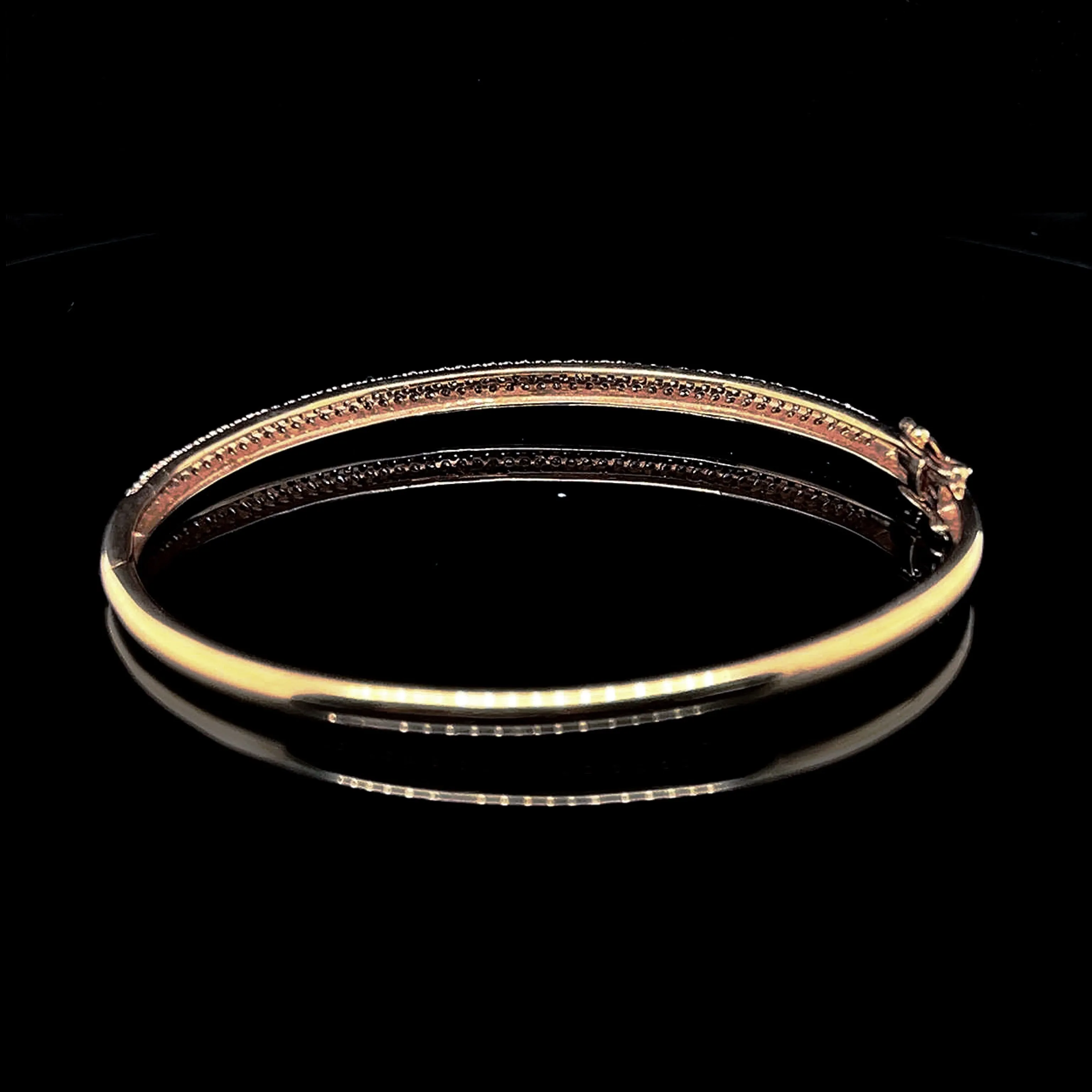 PREORDER | Rose Round Paved Diamond Bangle 18kt