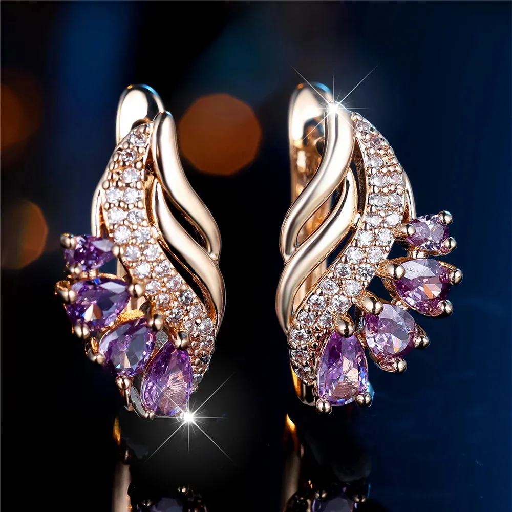 Radiant Amethyst Hoop Earrings