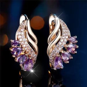 Radiant Amethyst Hoop Earrings