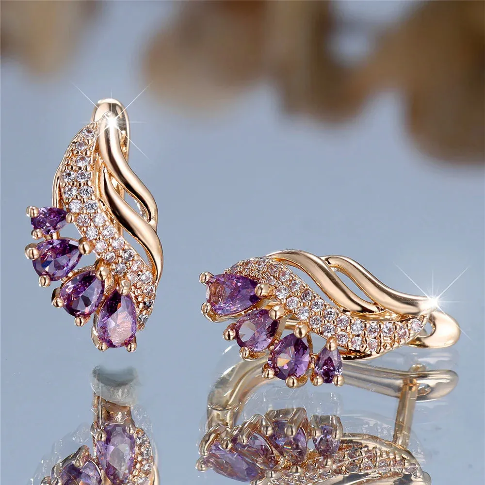 Radiant Amethyst Hoop Earrings