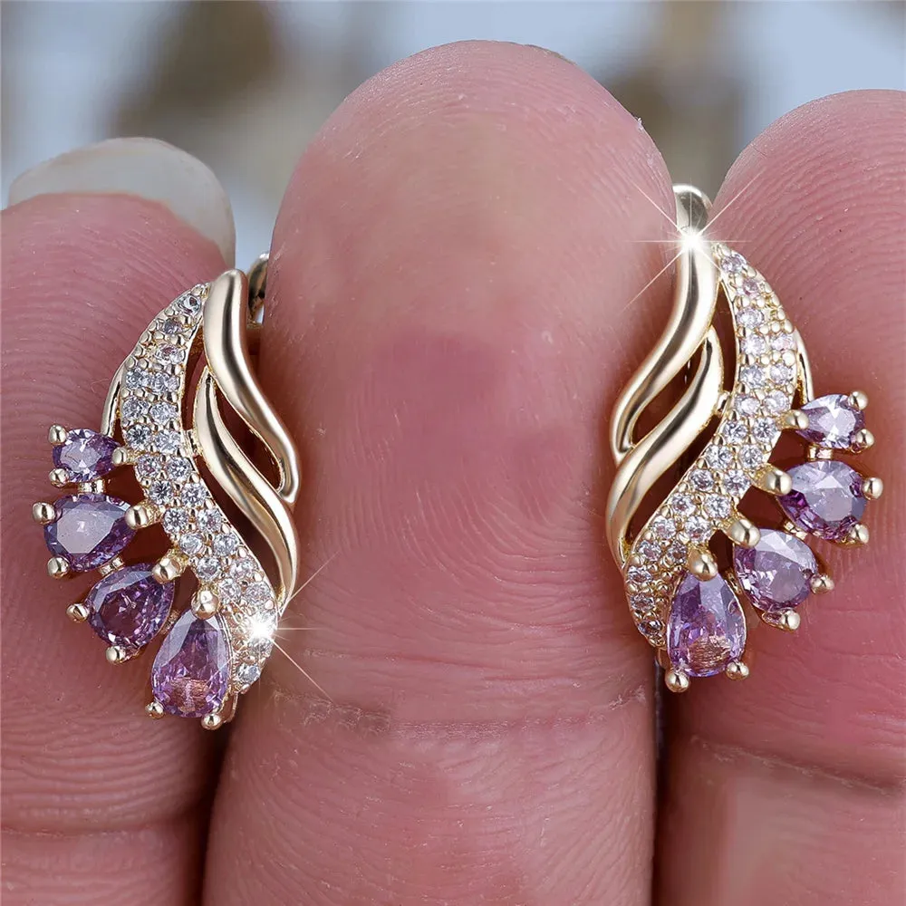 Radiant Amethyst Hoop Earrings