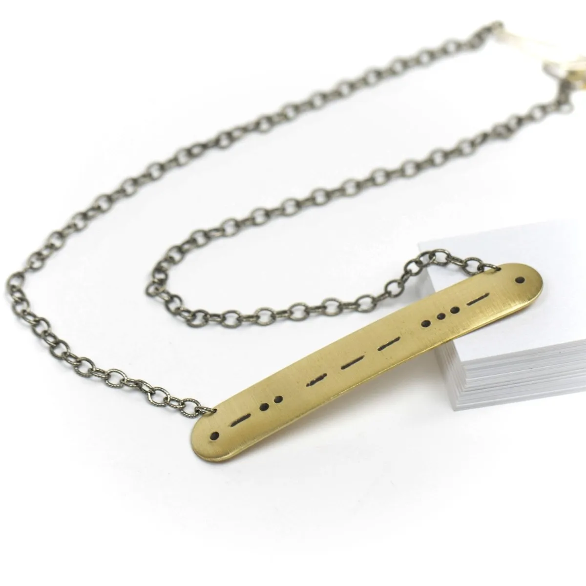 Recast Morse Code Romance necklace