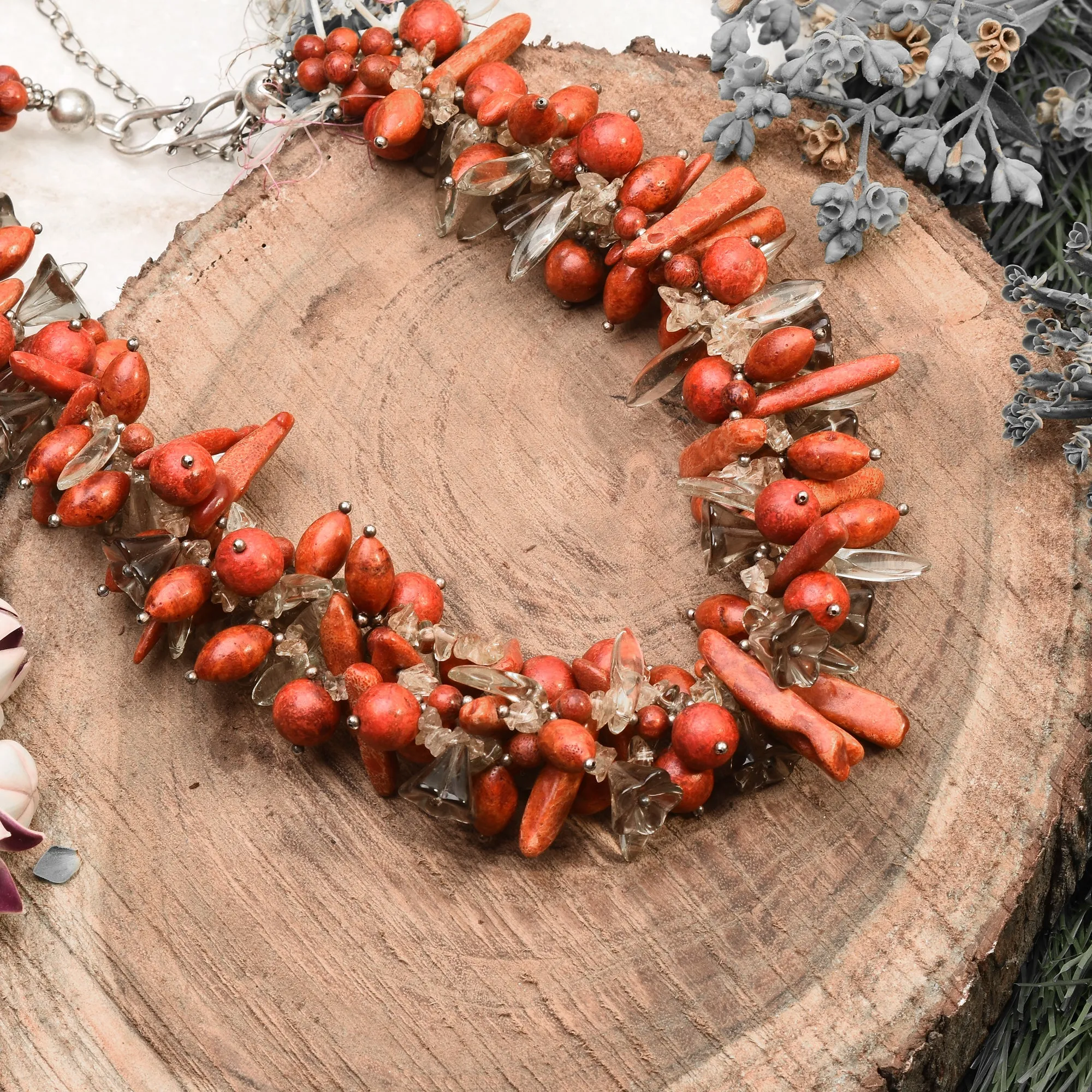 Red Gemstone Beaded Designer Necklace