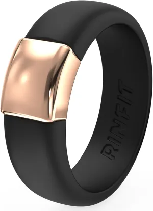 Rinfit Silicone Rings for Women - Silicone Wedding Bands - Womens Rubber Ring with Stainless Steel Plate - Patented Design