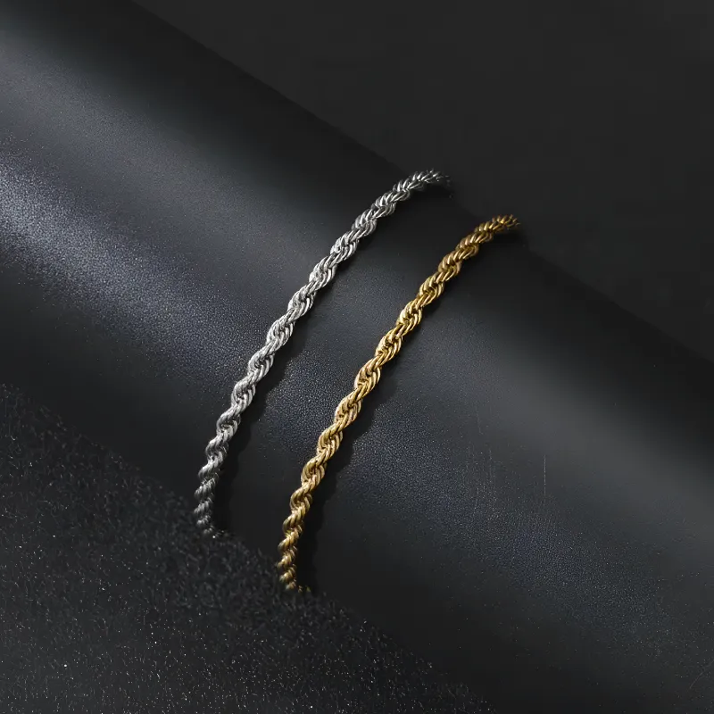 Rope Bracelet - 4mm Silver