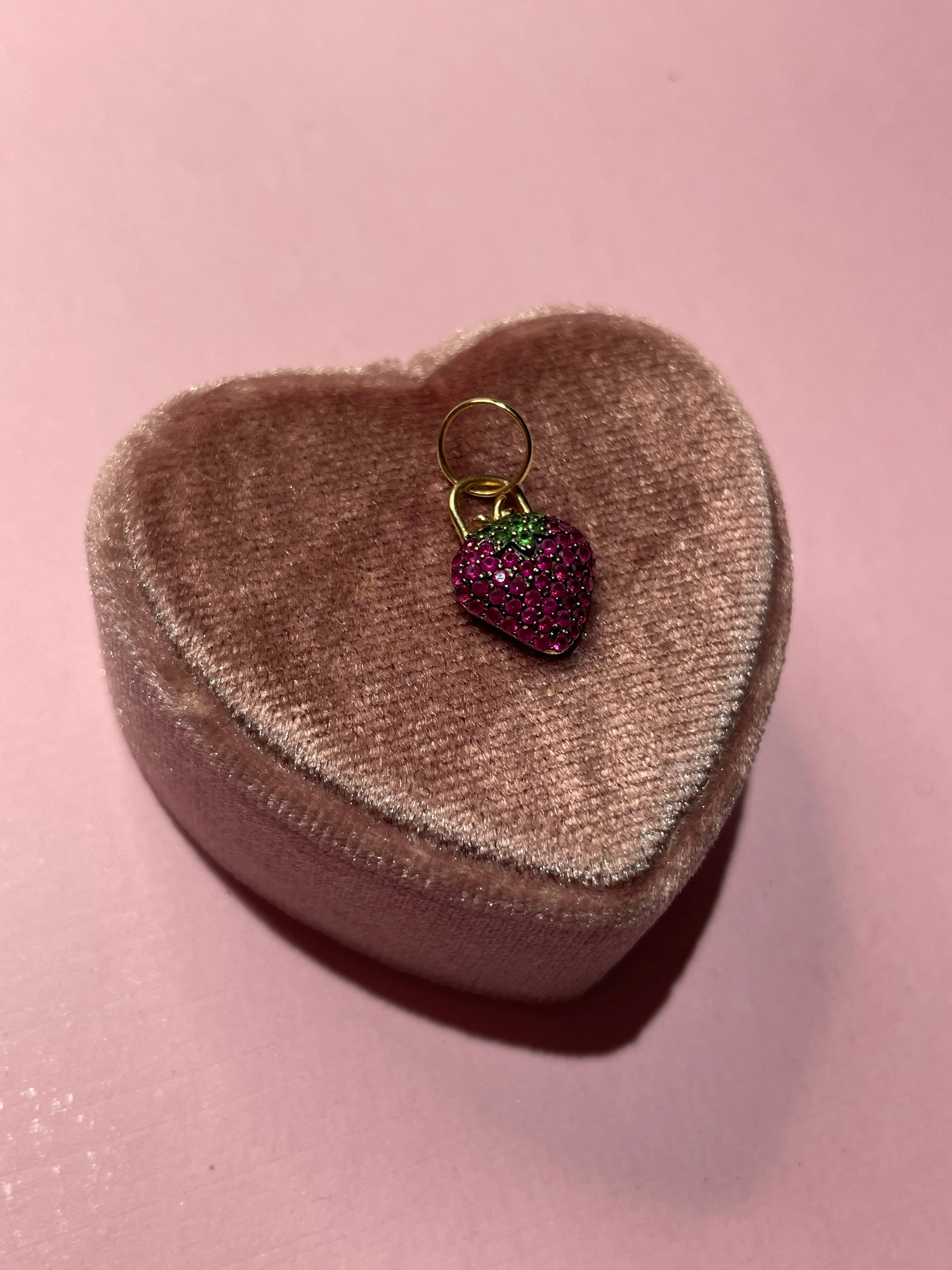 Ruby & Tsavorite Strawberry Pendant
