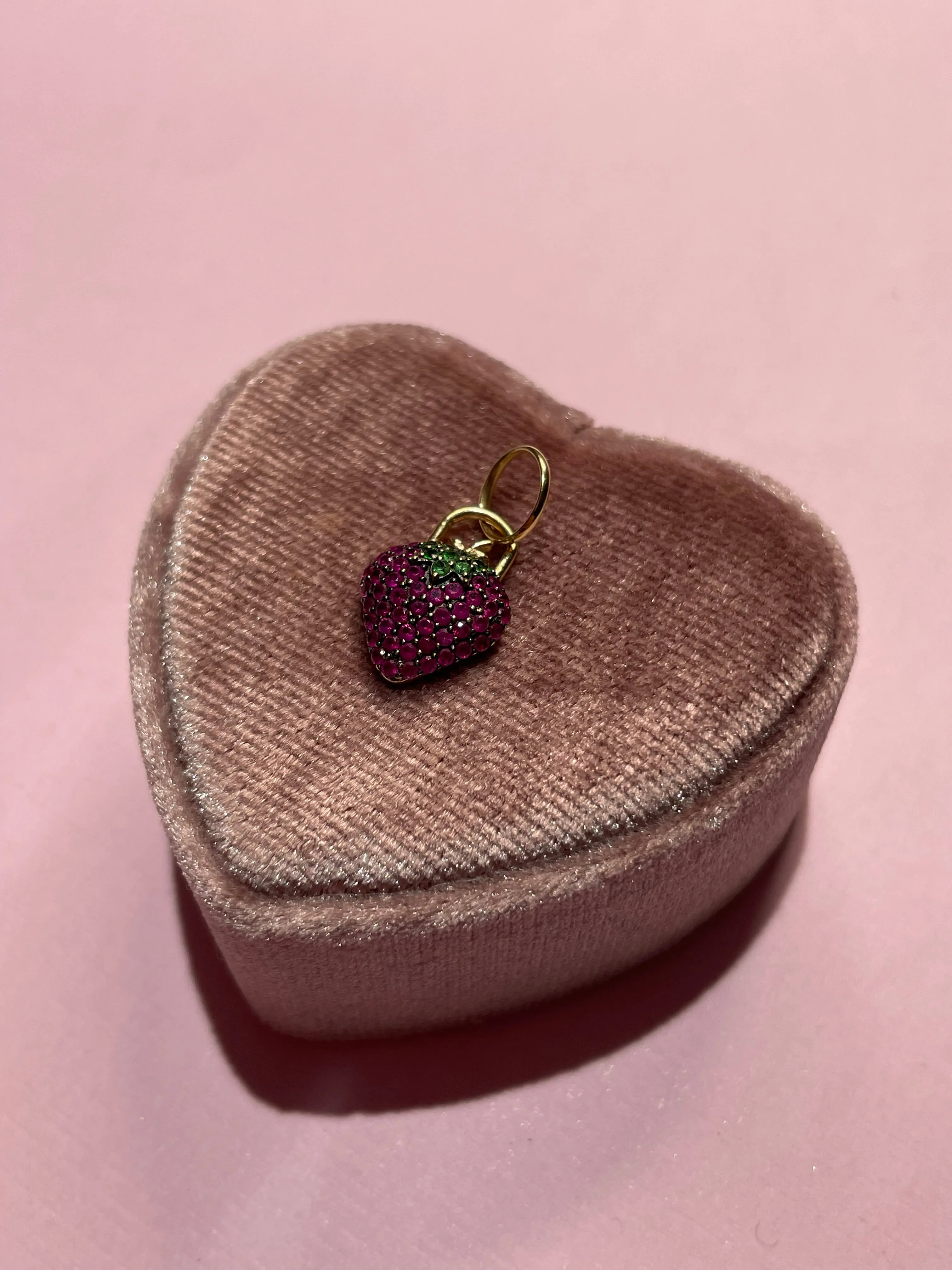 Ruby & Tsavorite Strawberry Pendant