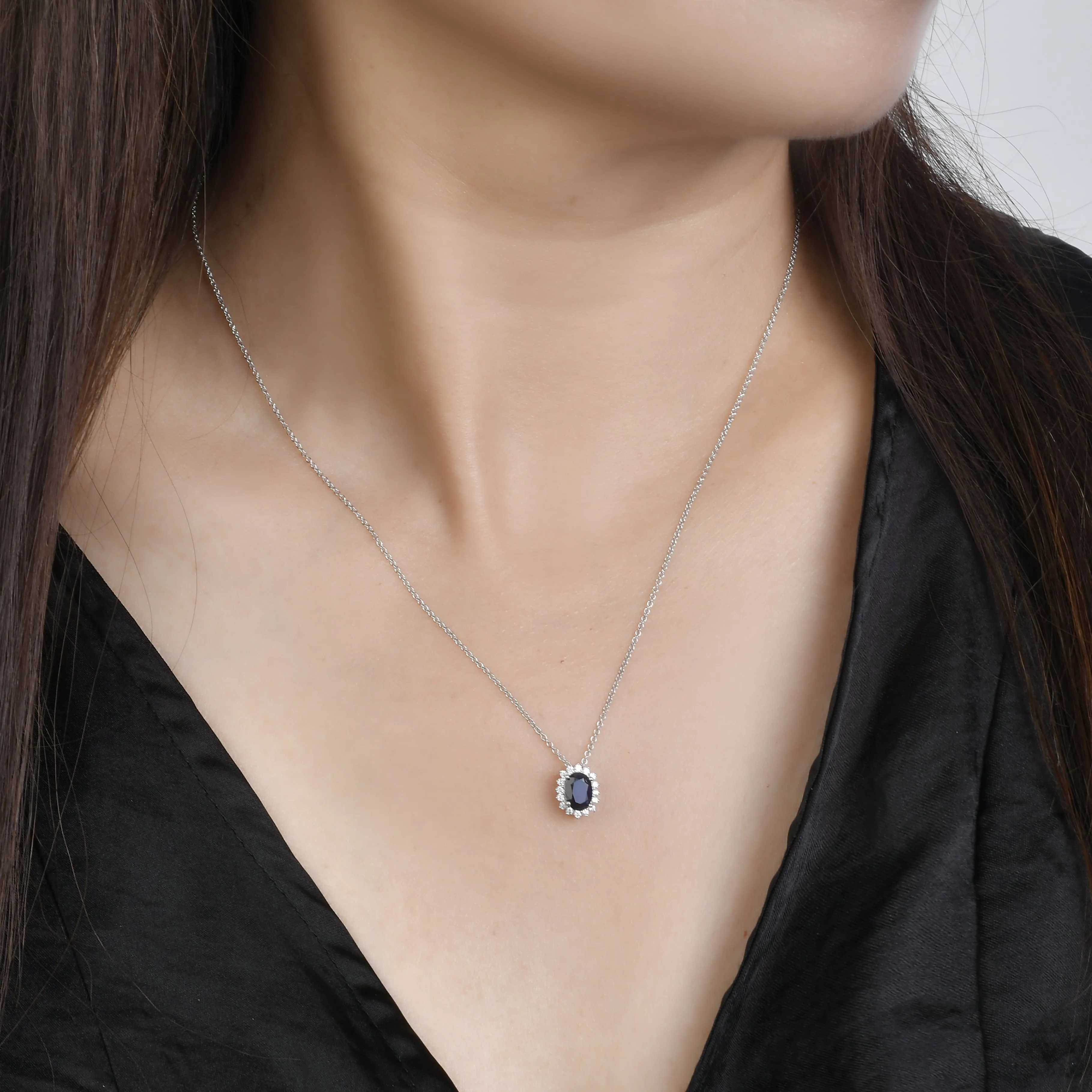 Ruby Oval & Diamond Pendant