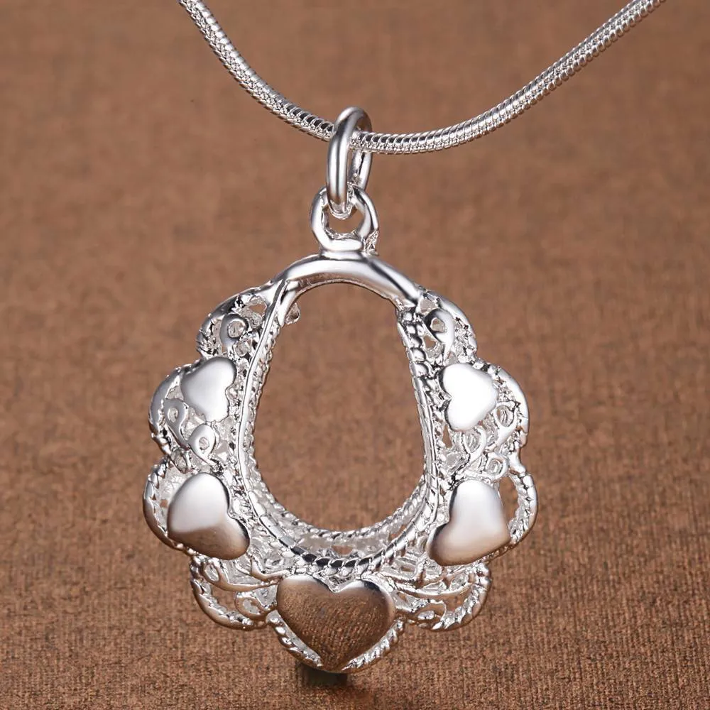 Secret Heart Silver Necklace and Earrings Set