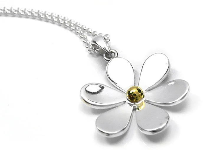 Silver Earrings - Large Flower