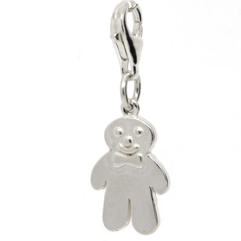 Silver Gingerbread Man Biscuit Charm