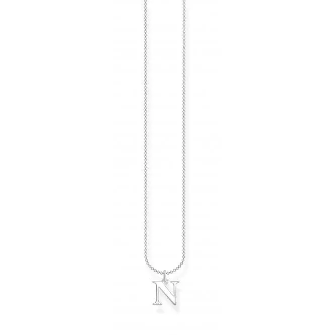 Silver Letter N Necklace KE2023-001-21-L45v