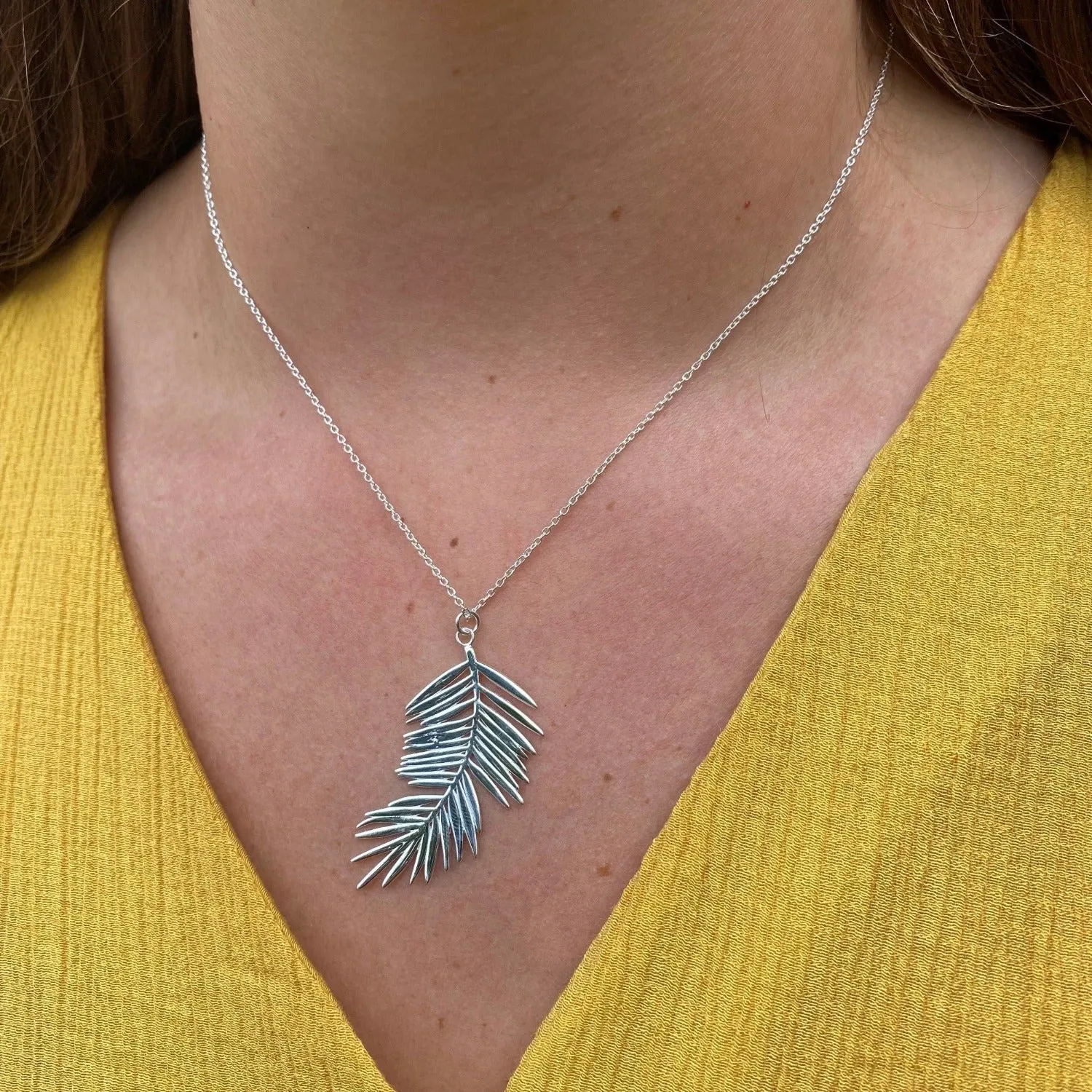 Sterling Silver Fern Leaf Necklace