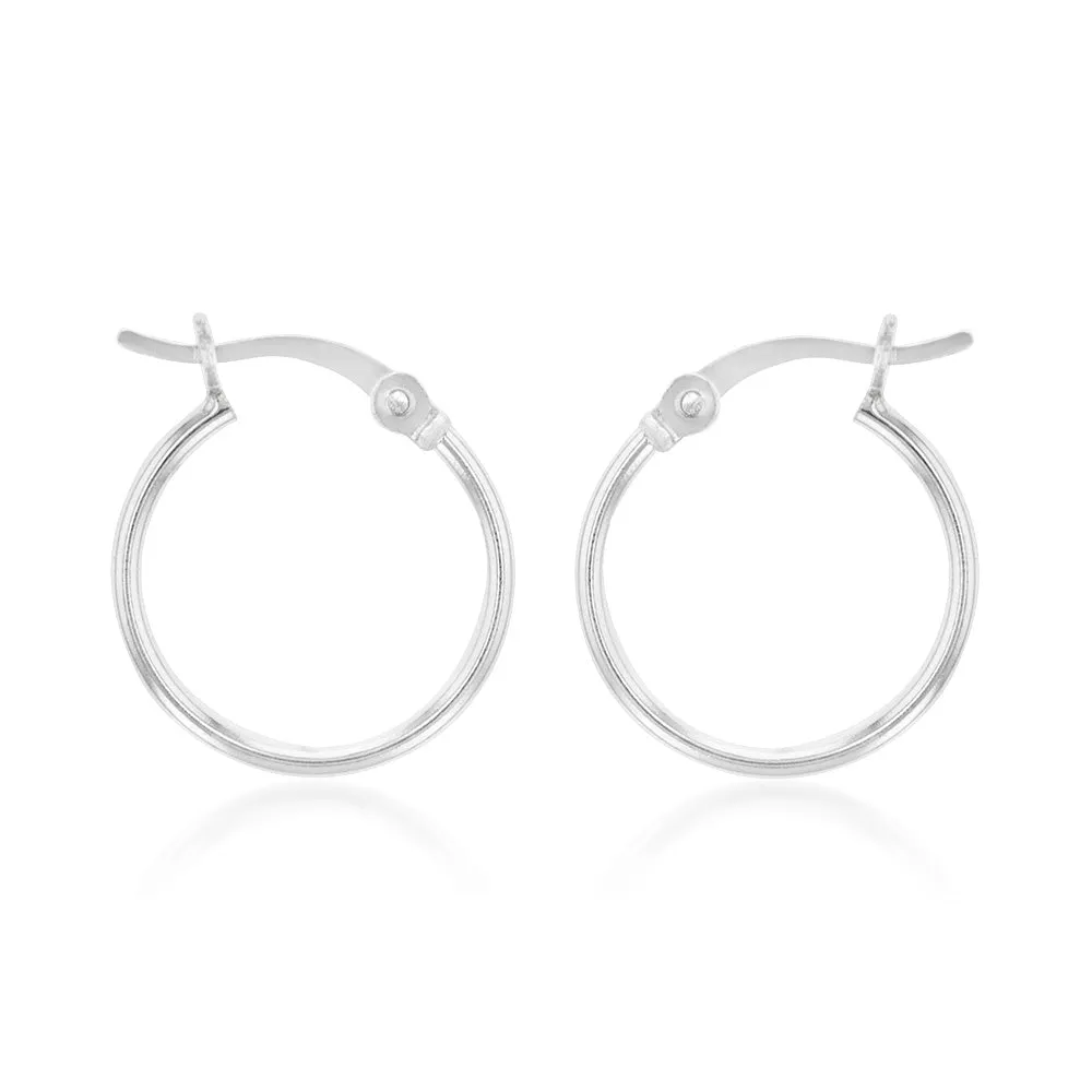 Sterling Silver Palin 15mm Hoop Earrings