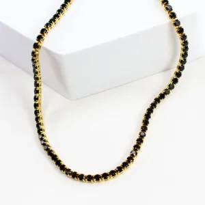 Tennis Black CZ Crystal Necklace