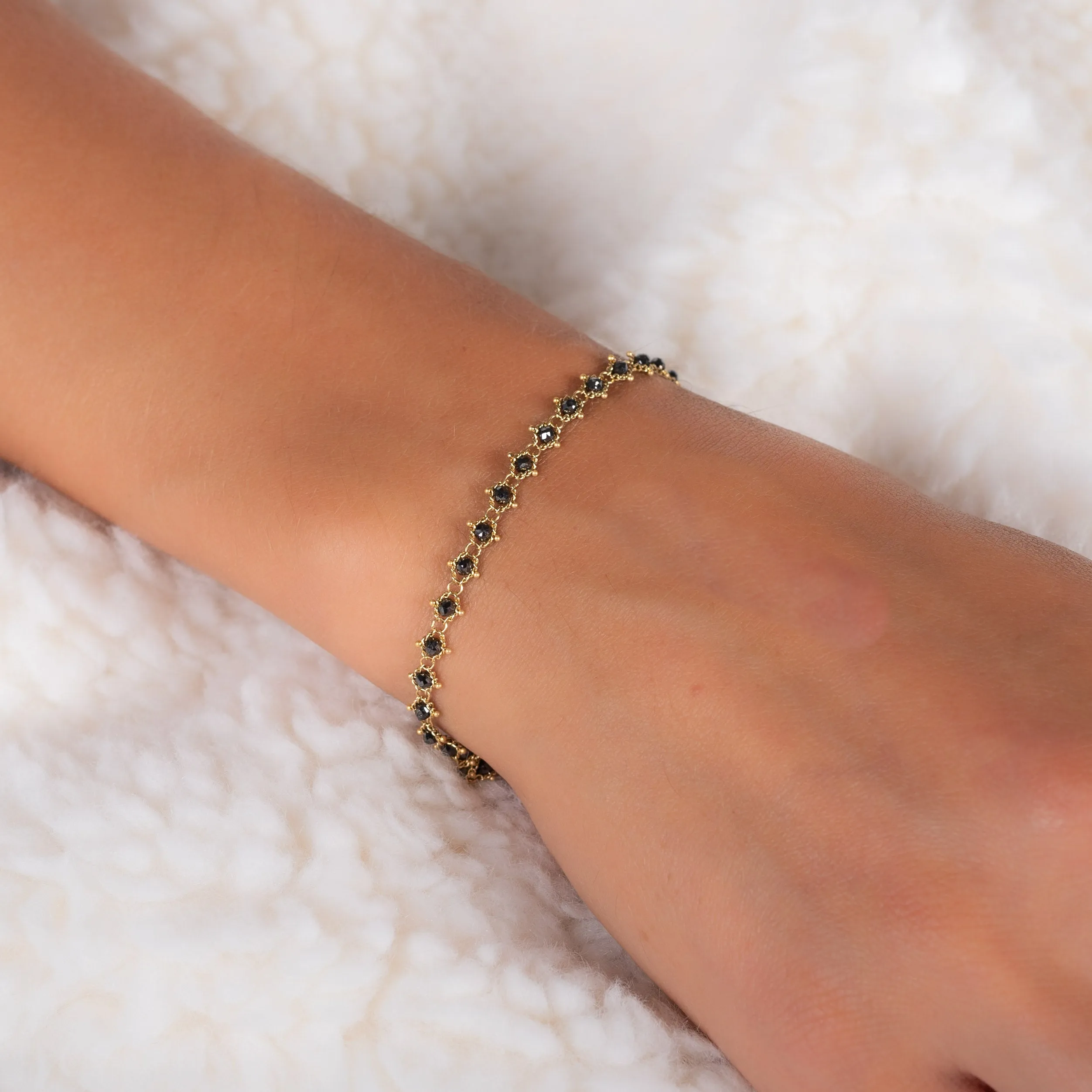 Textile Bracelet in Black Diamond