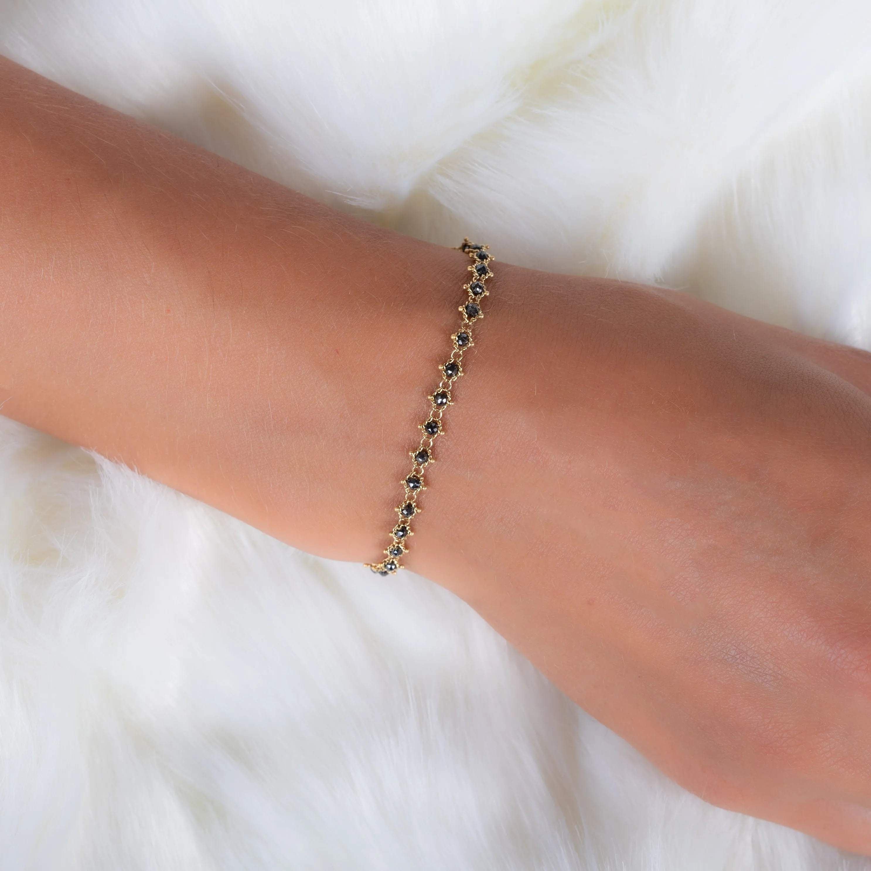 Textile Bracelet in Black Diamond