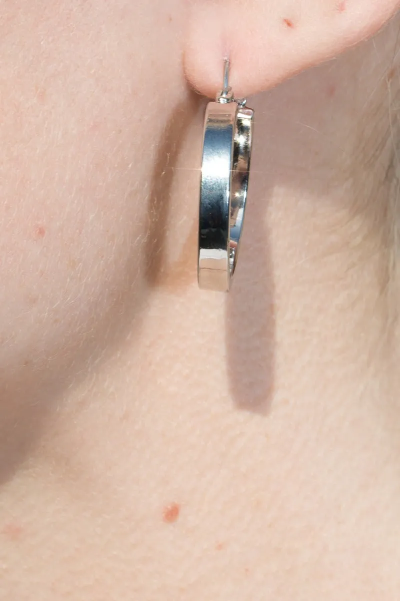 Thick Silver Hoops