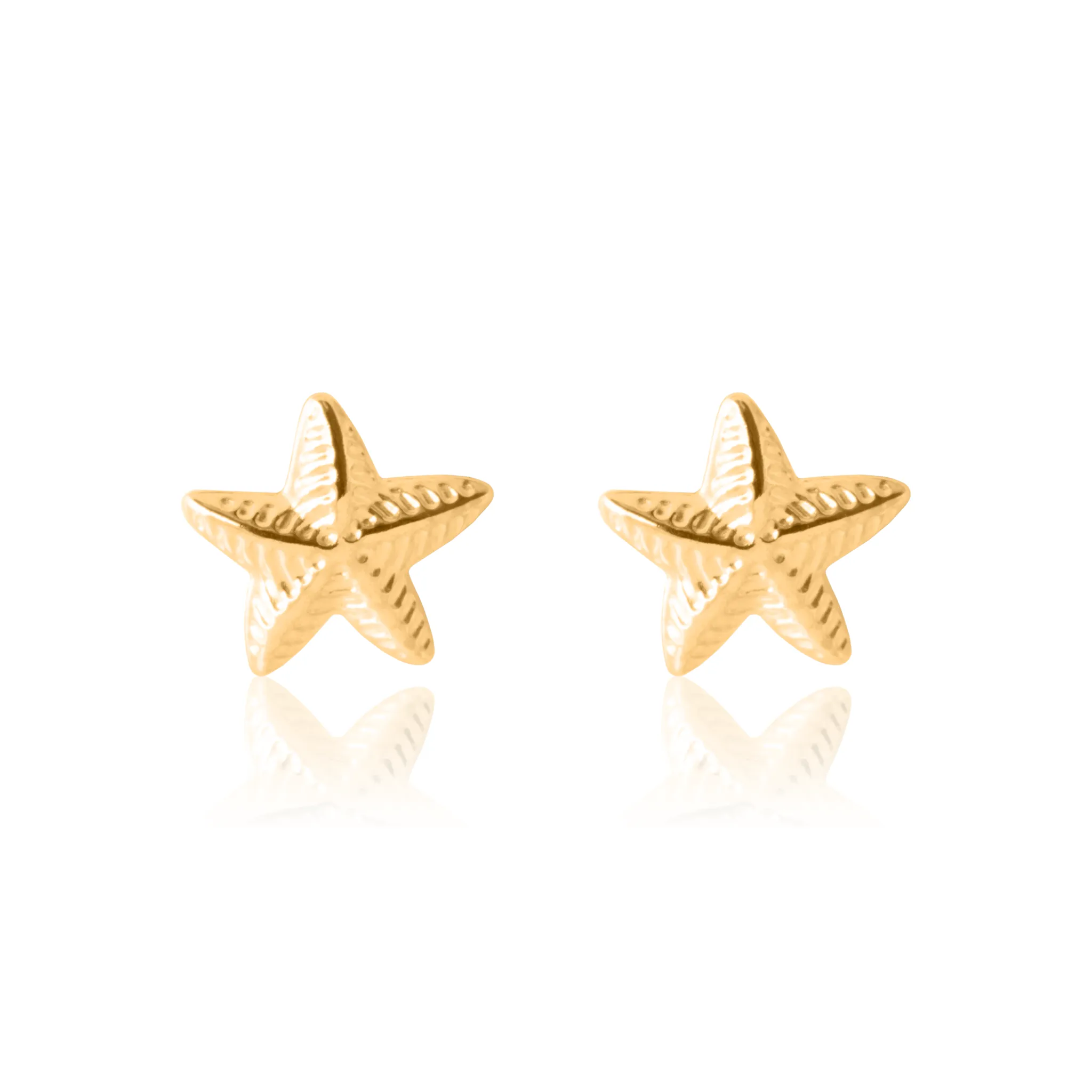 Twinkly Sea Star Earrings - Yellow Gold