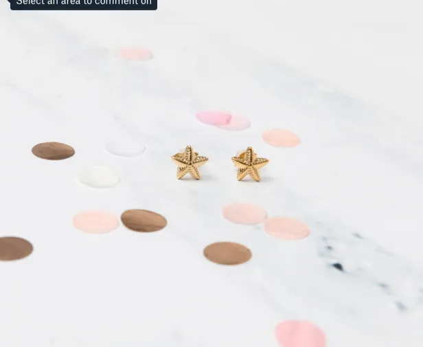 Twinkly Sea Star Earrings - Yellow Gold