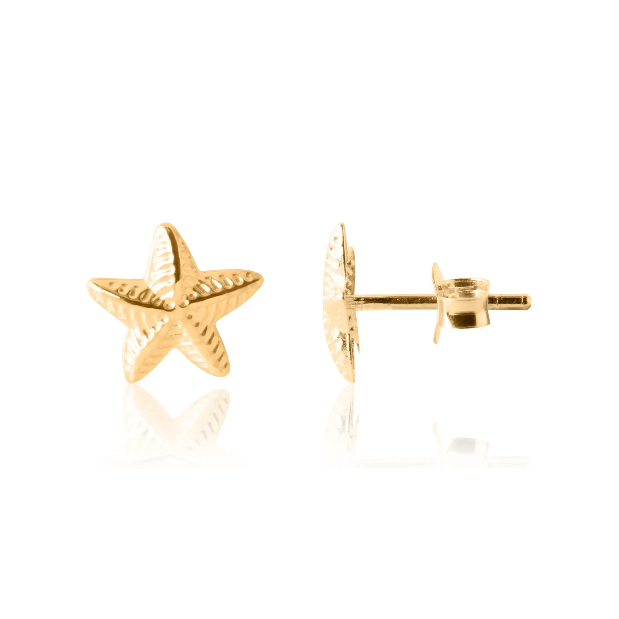 Twinkly Sea Star Earrings - Yellow Gold