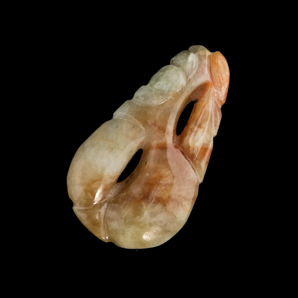 Vintage carved jadeite gourd pendant. b4-jad470(e)