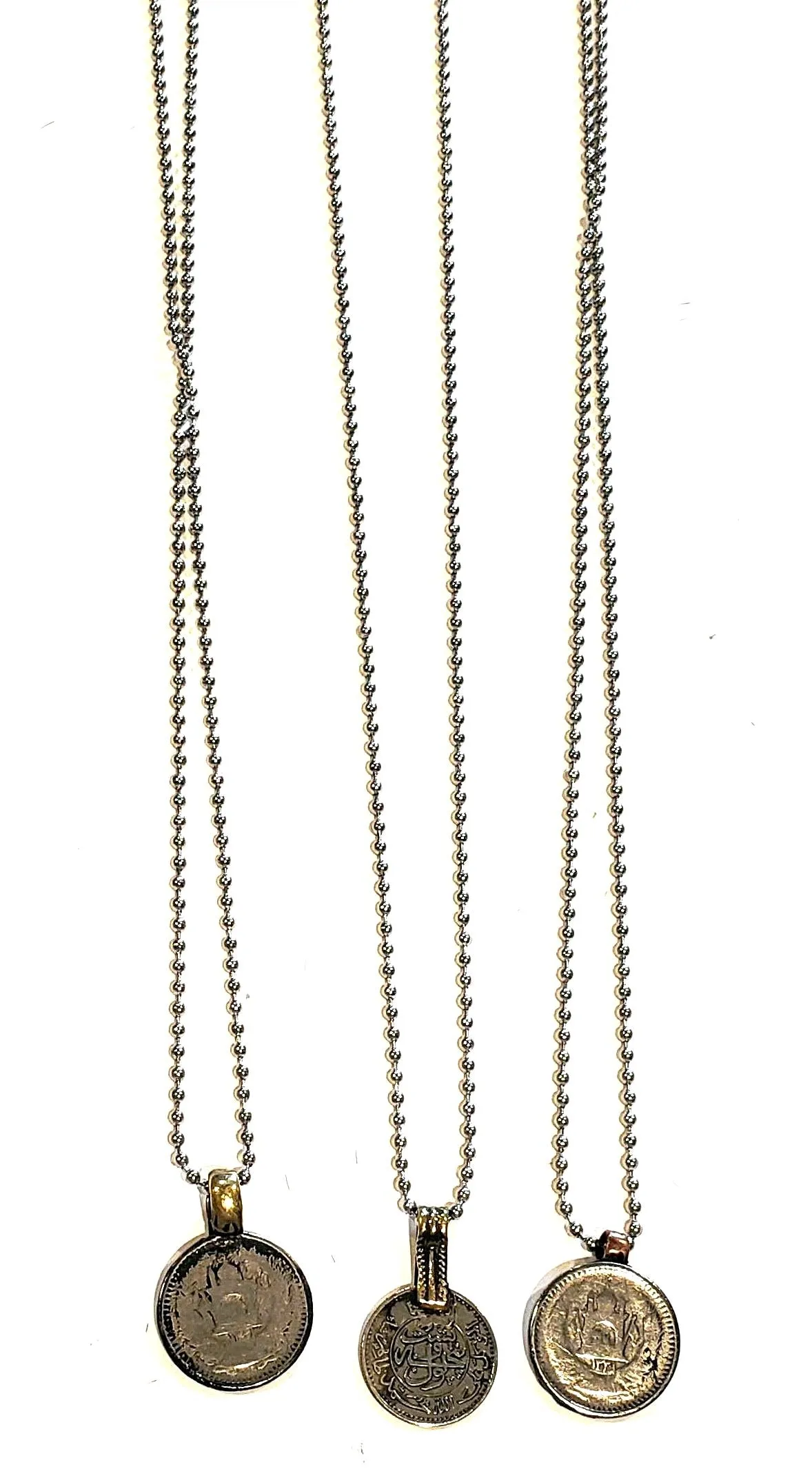 Vintage Coin On Ball Chain Necklace