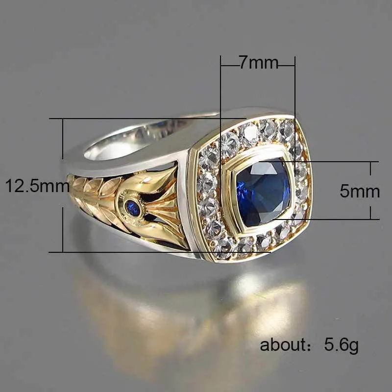 Vintage Men Zircon Square Ring