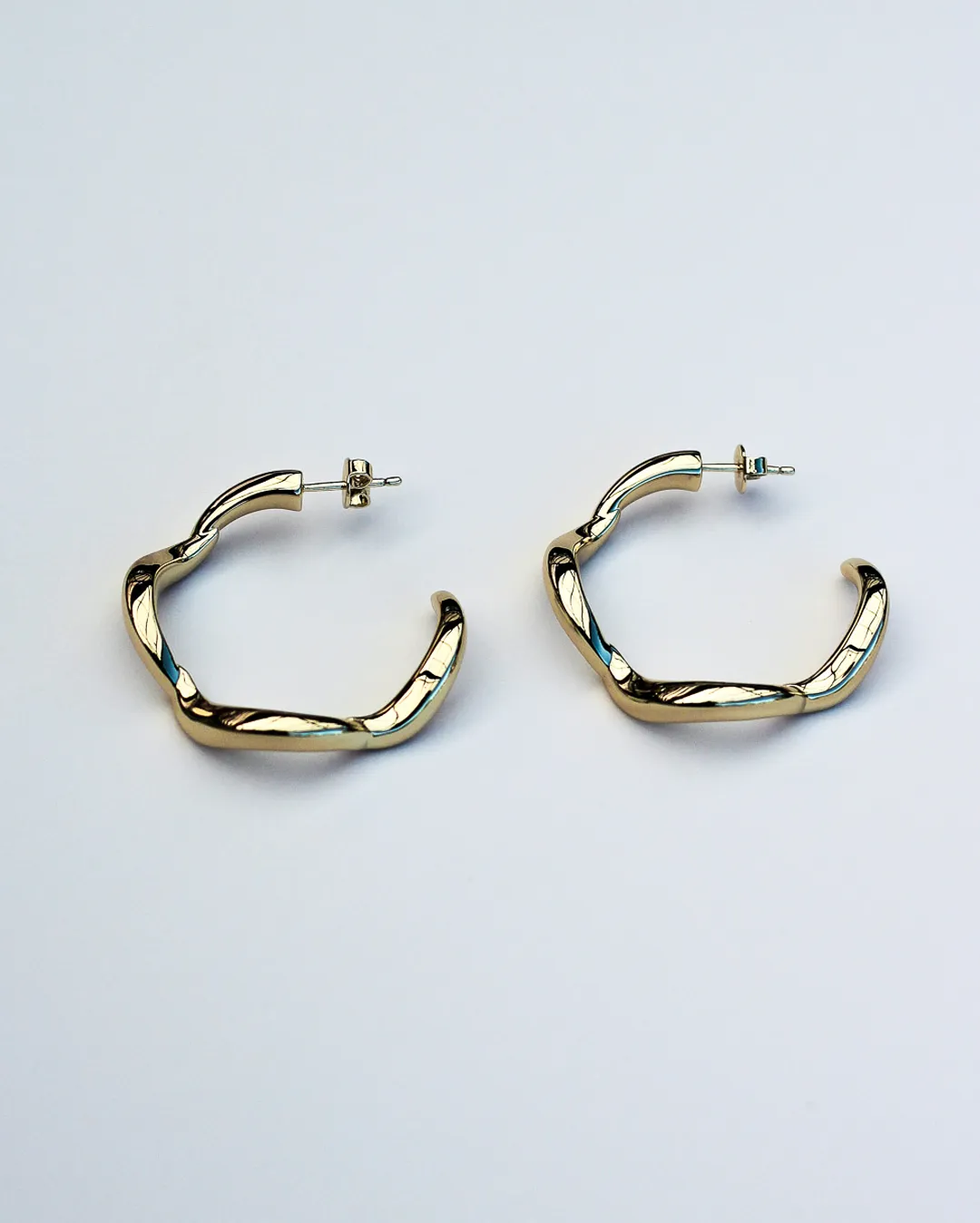Wave Hoop Earrings - Small   Large