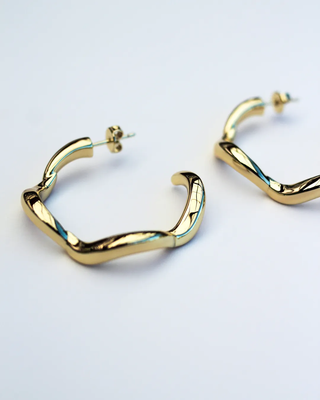 Wave Hoop Earrings - Small   Large