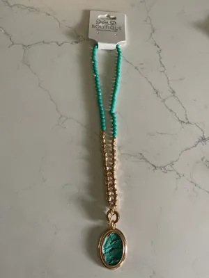 Western Cracked Look Oval Necklace