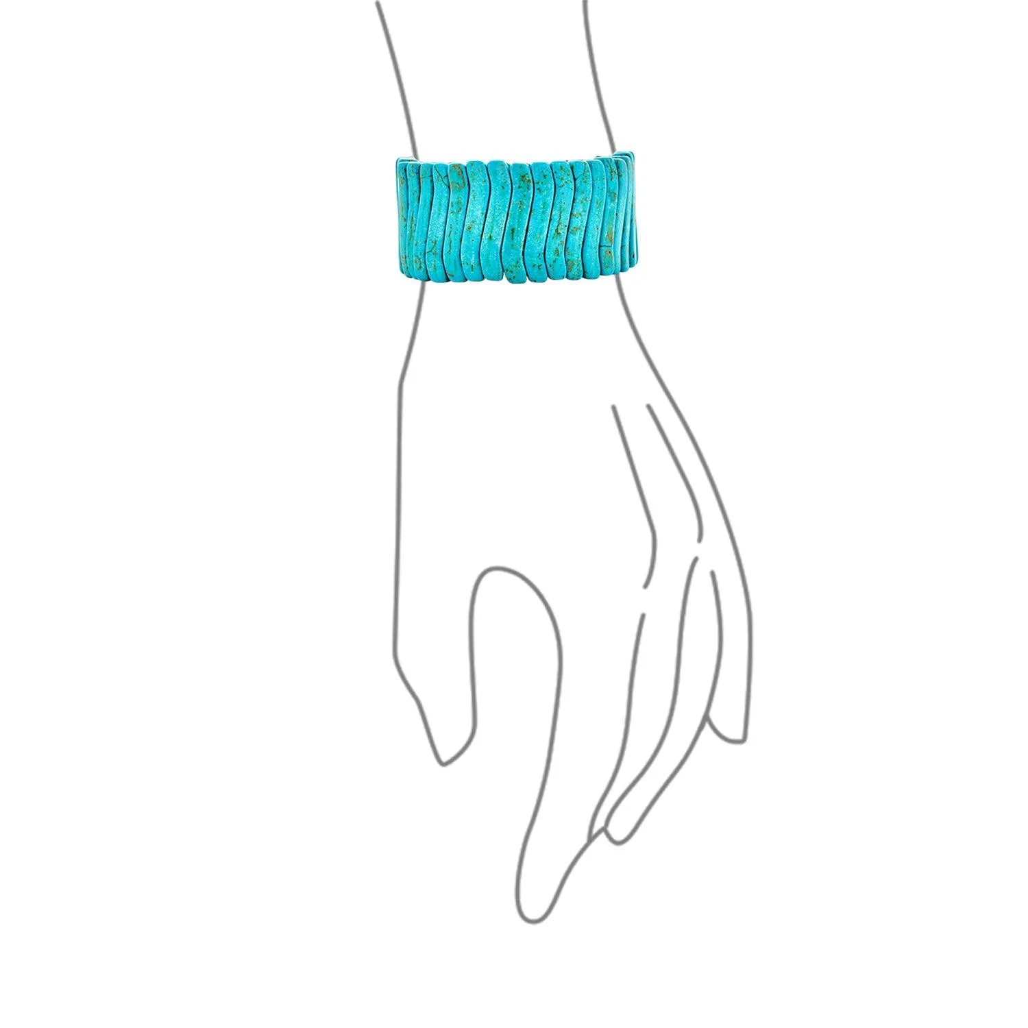 Western Jewelry Turquoise Crystal Statement Stretch Bracelet Gold Plated Cuff