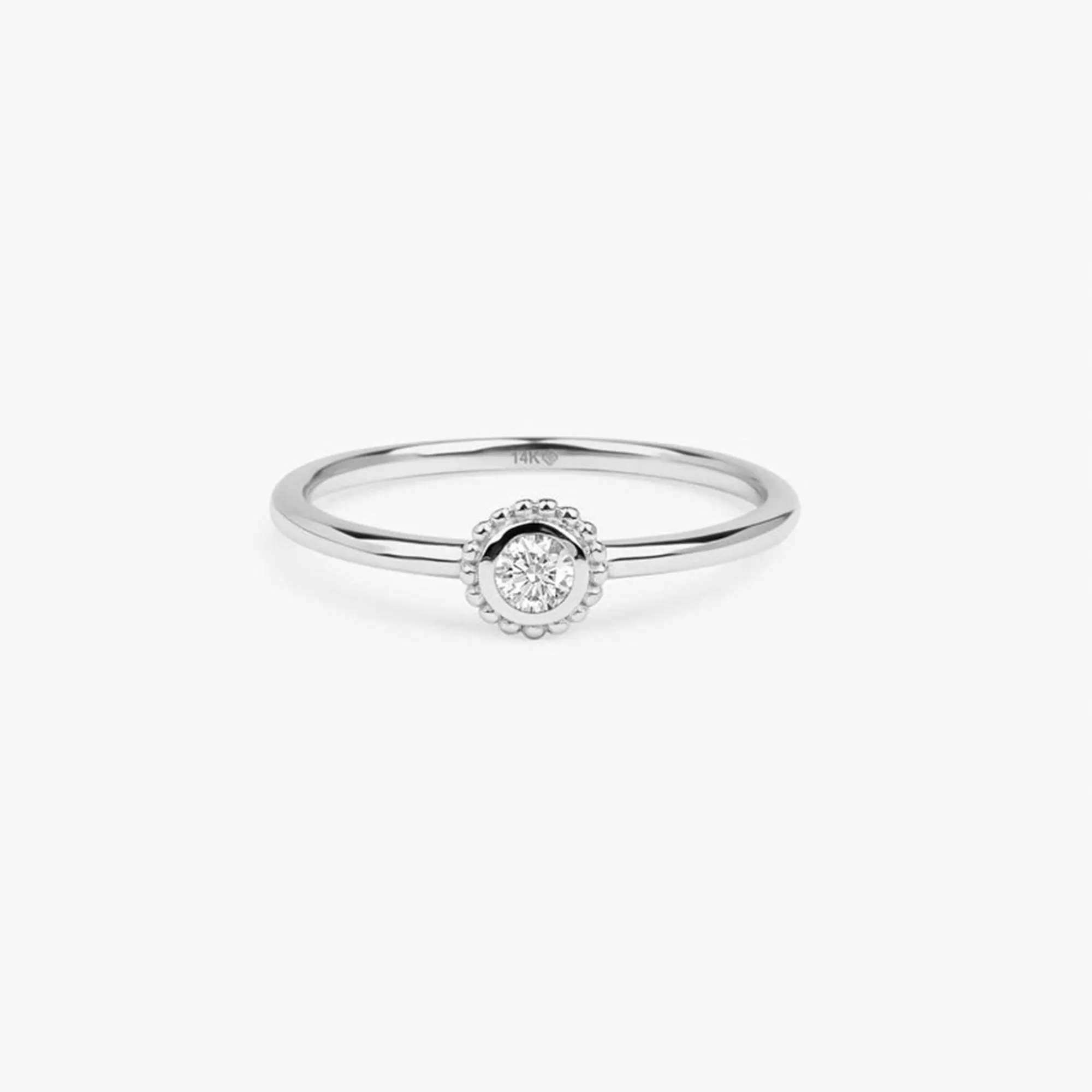 White Sapphire Art Deco Ring, Winnie