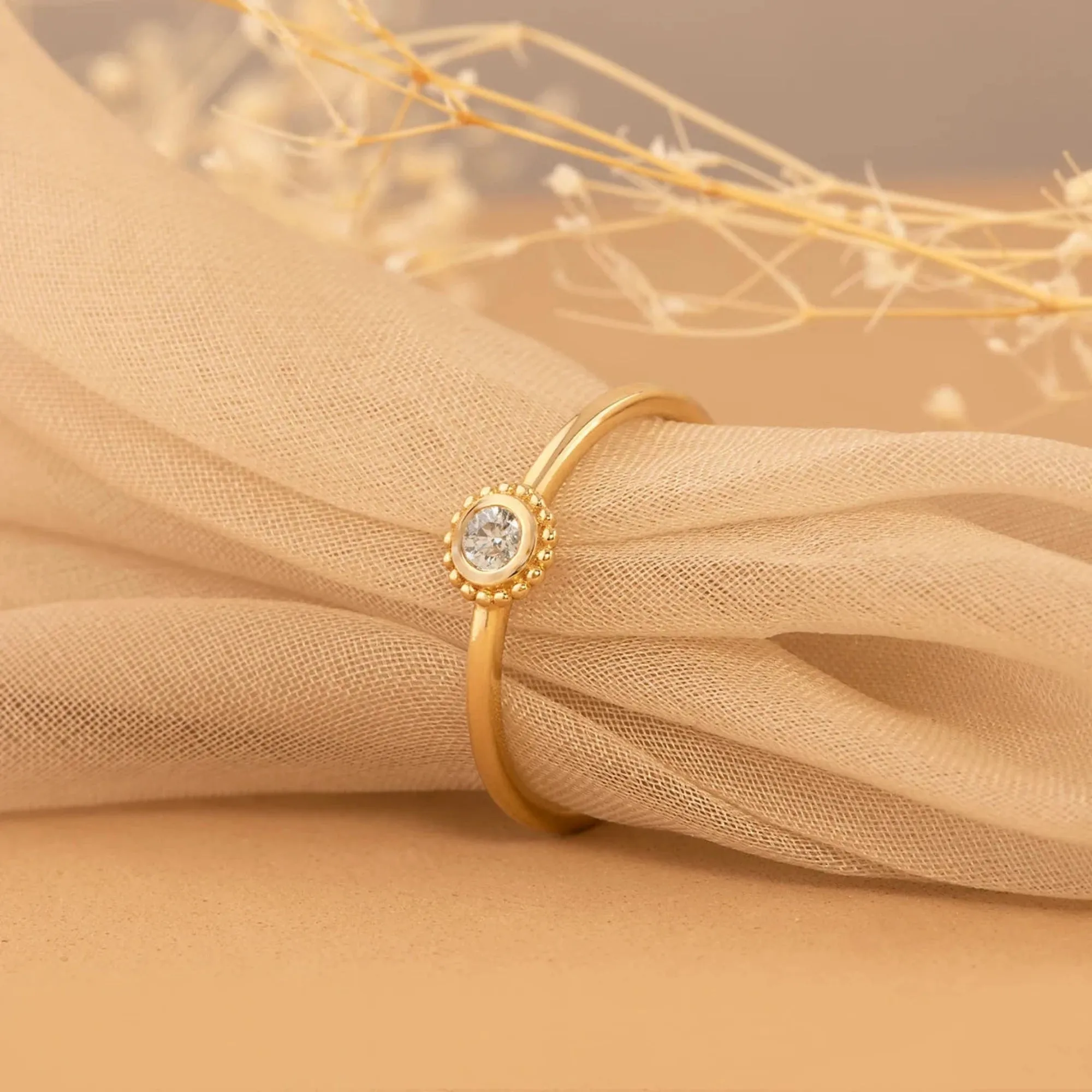 White Sapphire Art Deco Ring, Winnie
