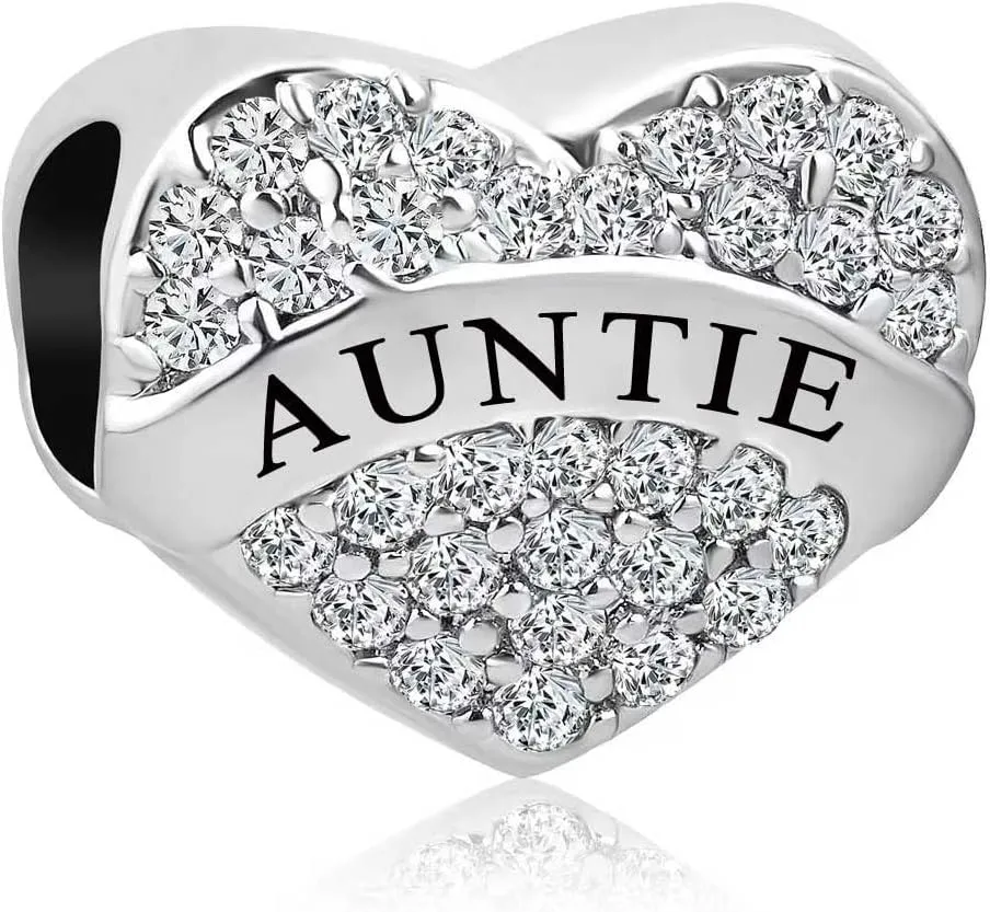 Women Love Sparkling Charm Compatible with Pandora Bracelets Shining Diamond Clear CZ Bead Aunt Niece Nephew Cousin Mom Sister Birthday Anniversary
