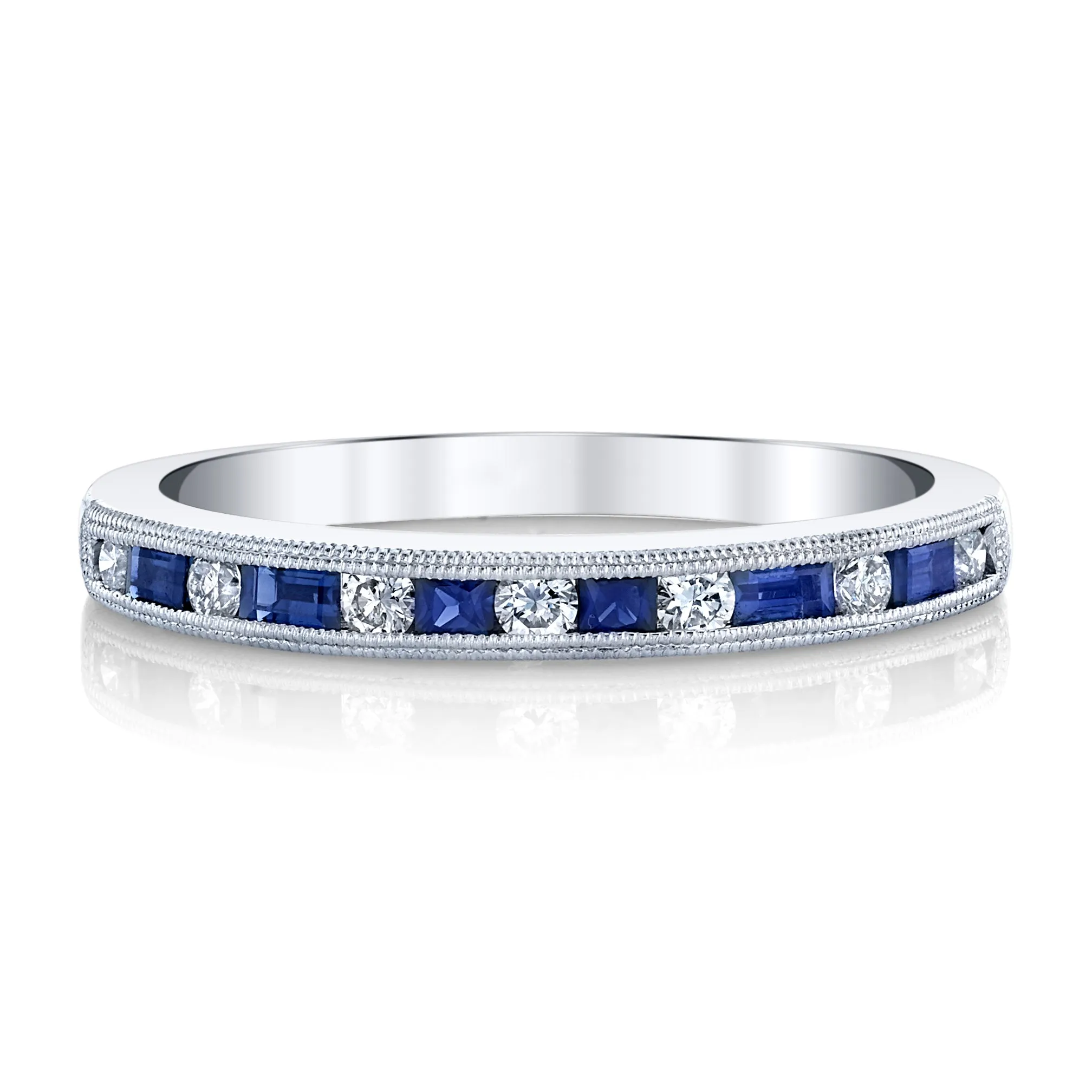 Women's Sapphire and Diamond Wedding Band